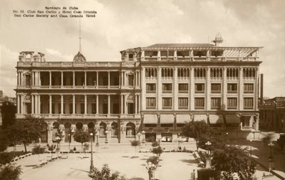 Santiago de Cuba – San Carlos Társaság és Casa Granda Hotel, 1920-as évek. alkotó: Unbekannt