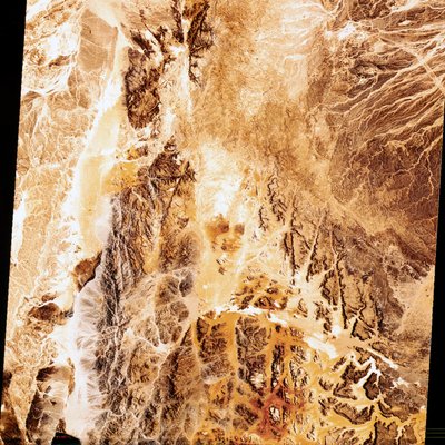 Műholdak, Föld-megfigyelés, USA Hamis színű Landsat-kép a Földről alkotó: Unbekannt