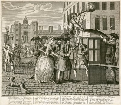 Szatirikus nyomat, amely a londoni Szent Jakab-palotát ábrázolja, 1740 alkotó: Unbekannt