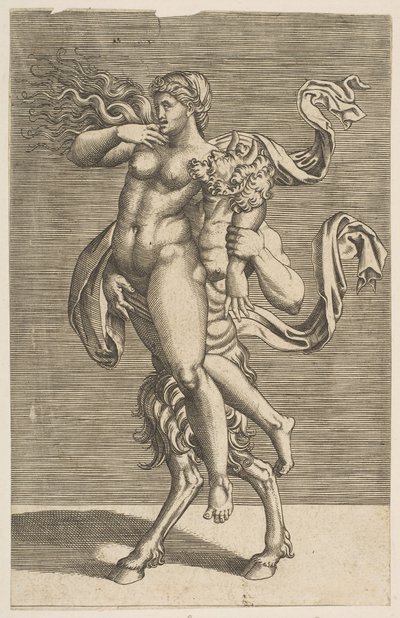 A jobb karját tartó nimfát hordozó szatír kb. 1515-1600. alkotó: Unbekannt