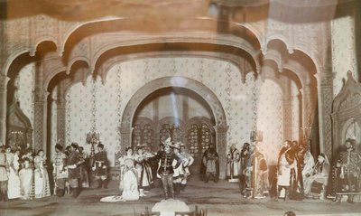Jelenet Alekszandr Osztrovszkij Hamis Dmitrij című darabjából, Maly Színház, Moszkva, Oroszország, 1870-es évek alkotó: Unbekannt