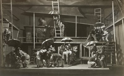 Jelenet Abraham Goldfaden A boszorkány című filmből, Moszkva Állami Zsidó Kamaraszínház, 1921. alkotó: Unbekannt