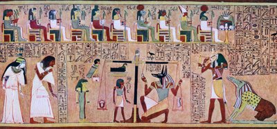 Jelenet a Holtak könyvéből, egyiptomi, Kr.e. 1275, 1900-1920 alkotó: Unbekannt