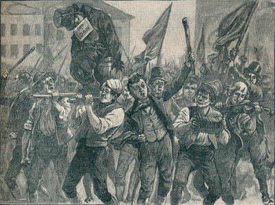 Jelenet a belfasti zavargásokban, 1906. 19. század. alkotó: Unbekannt