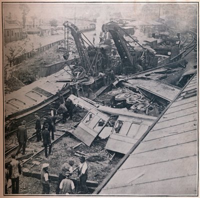 A szörnyű Salisbury-i vasúti katasztrófa jelenete, 1906 alkotó: Unbekannt