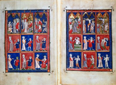 Jelenetek Krisztus életéből és az orvosok a betegekkel, c1300 alkotó: Unbekannt