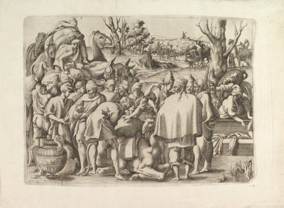 Keresés József testvérének poggyászában, kb. 1545. alkotó: Unbekannt