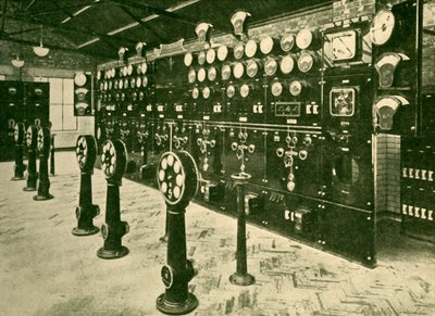 Kapcsolótábla része a Power House-ban, Metropolitan Railway, 1930. alkotó: Unbekannt