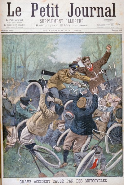 Súlyos kerékpáros baleset, Párizs, 1900 alkotó: Unbekannt