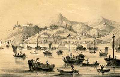 Sanghaj, egyike annak az öt kikötőnek, amelyet az 1847-es brit kereskedelem előtti késői szerződés nyitott meg alkotó: Unbekannt