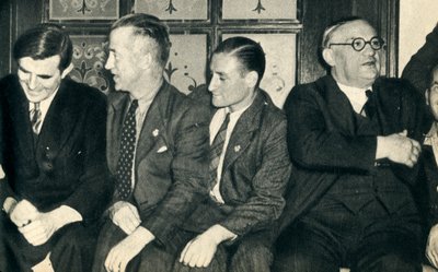 Hajóstársak partra. John G. Winant, Ernest Bevin, kereskedő tengerészekkel, 1942 alkotó: Unbekannt