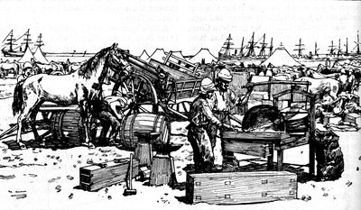 Az új-dél-walesi tüzérség Shoeing Forge-ja Suakimban, 1885, 1902 alkotó: Unbekannt