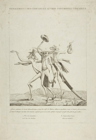 A chouanok és más ellenforradalmárok leírása, kb. 1793. alkotó: Unbekannt