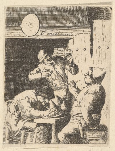 Énekes két dohányos között állva, 1610-85. alkotó: Unbekannt