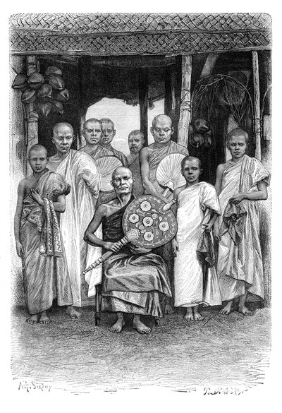 Szingaléz buddhista papok, Sri Lanka, 1895 alkotó: Unbekannt
