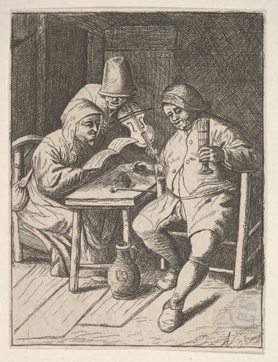 Éneklő párok és hegedű, 1610-85. alkotó: Unbekannt