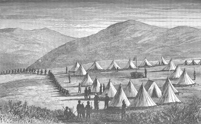 Sir Garnet Wolseleys tábor Ulundiban: Zulusok jönnek, hogy feladják a fegyvereiket, c1880 alkotó: Unbekannt