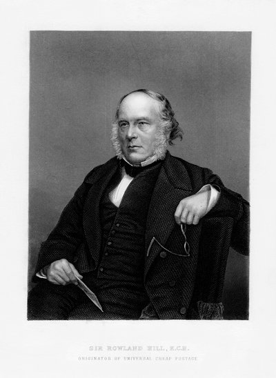 Sir Rowland Hill brit tanár, röpiratíró és a filléres postaköltség megalkotója, XIX. alkotó: Unbekannt