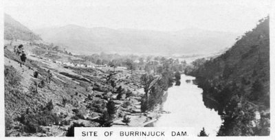A Burrinjuck-gát helye, Új-Dél-Wales, Ausztrália, 1928 alkotó: Unbekannt