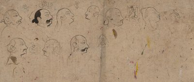 Arctanulmányok vázlatoldala, valószínűleg Maharao Kishor Singh, kb. 1830. alkotó: Unbekannt