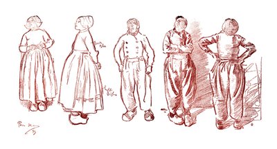 Vázlatok a hollandiai Volendamban, 1900 alkotó: Unbekannt