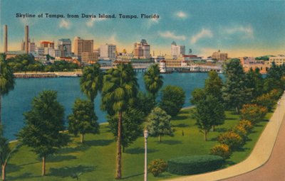Tampa látképe, Davis Island, Tampa, Florida, 1940-es évek alkotó: Unbekannt