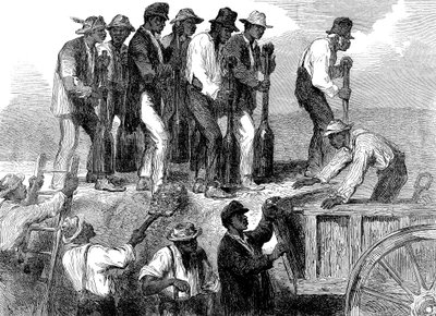 Rabszolgamunka a Georgia állambeli Savannah erődítményeinek megerősítése, amerikai polgárháború, 1863 alkotó: Unbekannt