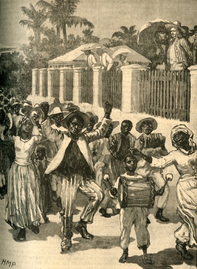 Rabszolgaság-felszabadító fesztivál Barbadoson, 1834 c1890. alkotó: Unbekannt