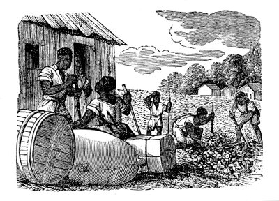 Dohányültetvényen dolgozó rabszolgák, 1833 alkotó: Unbekannt