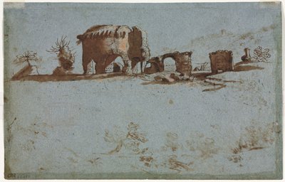Római romok kis csoportja, c. 1650. alkotó: Unbekannt