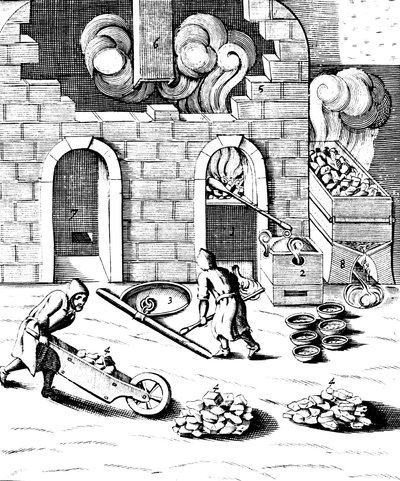 Réz olvasztása, 1683 alkotó: Unbekannt