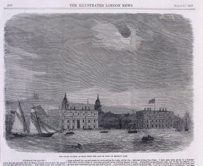 Napfogyatkozás a Greenwichi Királyi Obszervatórium felett, 1858 alkotó: Unbekannt