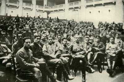 Az orosz hadsereg katonaküldöttei a Doumában, 1919. alkotó: Unbekannt
