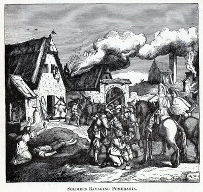 Katonák pusztítják Pomerániát, 1882 alkotó: Unbekannt