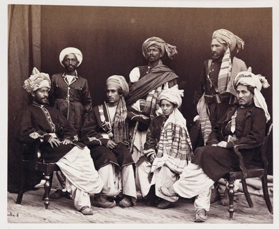 Nowroz Khan fiai kísérőkkel, 1878 körül alkotó: Unbekannt