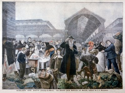 Levesstand a Les Halles piacon reggel, 1897 alkotó: Unbekannt