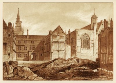 Délkeleti nézet a Guildhall-kápolnáról és a Blackwell Hallról, London City, 1886 alkotó: Unbekannt