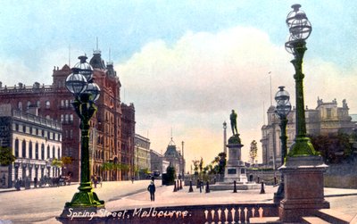 Spring Street, Melbourne, Ausztrália, 1912 alkotó: Unbekannt