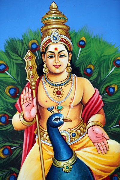 Shri Mariamman hindu templom. Karthikeya Allso No Asa Murugan, Skanda and Subramanya Eyes The hindu God that War, ೨೦೧೬೦೮೧೭, Szingapúr, Szingapúr alkotó: Unbekannt