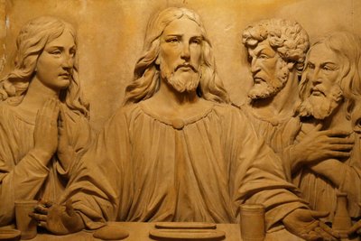 Szent Barth templom - Az utolsó vacsora a keresztelőkamrában az oltártól északra - New York, Egyesült Államok alkotó: Unbekannt
