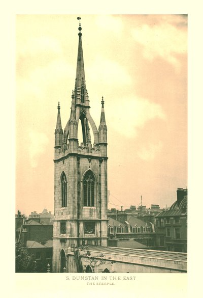 St Dunstan in the East, The Steeple, 19. század közepe-vége. alkotó: Unbekannt