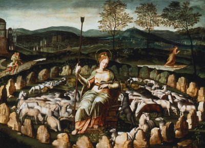 St Genevieve gardant ses moutons St Genevieve nézi a nyáját, 16. század alkotó: Unbekannt