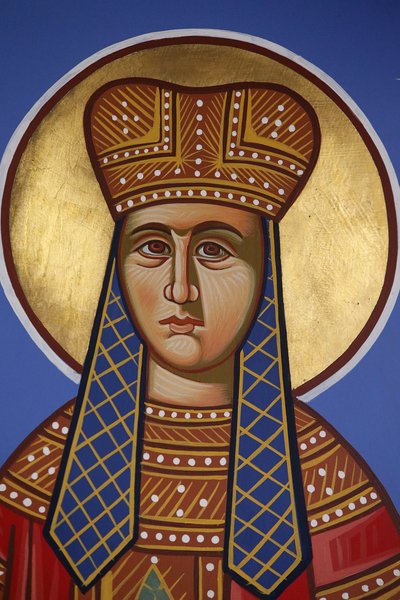 Szent Ilona freskó a Pedoulas ortodox templomban, Ciprus, 20150510, Pedoulas, Ciprus alkotó: Unbekannt