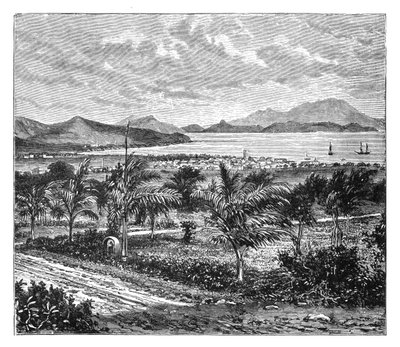 St Kitts, kilátás Nevisből, 1890 alkotó: Unbekannt