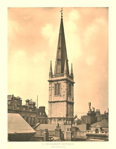 St Margaret Pattens, The Steeple, 19. század közepe-vége. alkotó: Unbekannt