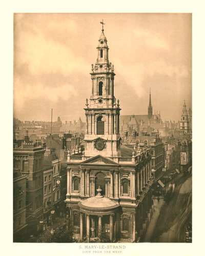 St Mary-le-Strand, Nyugati kilátás, 19. század közepe-vége. alkotó: Unbekannt