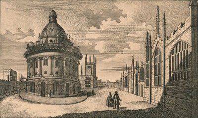 St. Marys Church és Radcliffe Könyvtár Oxfordban, XVIII. század. alkotó: Unbekannt
