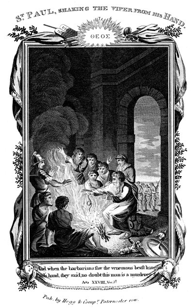 Szent Pál apostol, aki kirázza a viperát a kezéből, 1808 alkotó: Unbekannt
