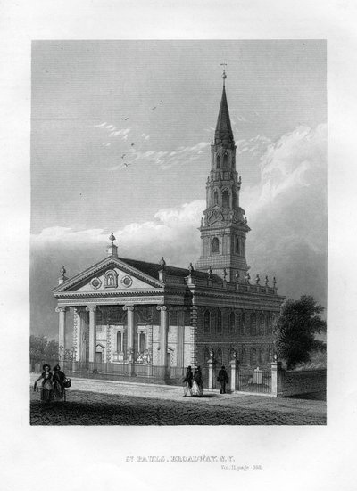 St Pauls Chapel, Broadway, New York, 1855 alkotó: Unbekannt