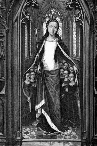 Szent Orsolya és a Szent Szűzek, Szent Orsolya ereklyetartójából, 1489, 1870 alkotó: Unbekannt